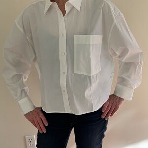 Boxy Crop White Shirt Size Petite L